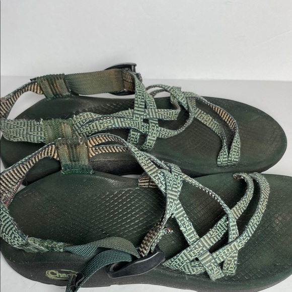 Chaco ZX2 Classic Women's Blue and Tan Print Sandals - Picture 6 of 9